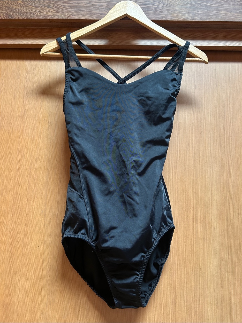 Classic Black One-Piece Swimsuit with Crisscross Back